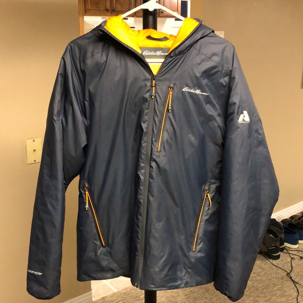 EUC Men’s small Eddie Bauer Evertherm 2.0 down hooded jacket